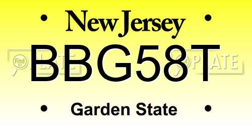 BBG58T New Jersey License Plate