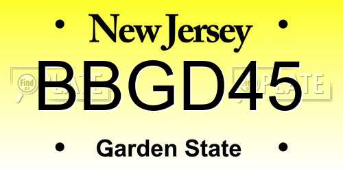 BBGD45 New Jersey License Plate