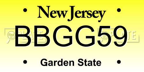 BBGG59 New Jersey License Plate