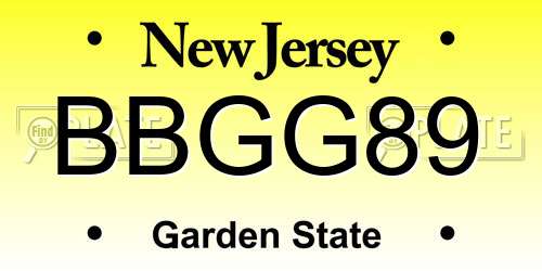 BBGG89 New Jersey License Plate
