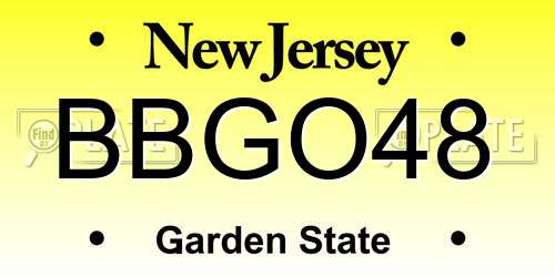 BBGO48 New Jersey License Plate