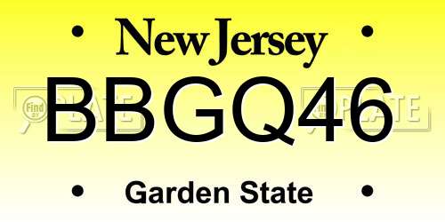 BBGQ46 New Jersey License Plate