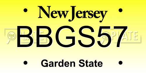 BBGS57 New Jersey License Plate