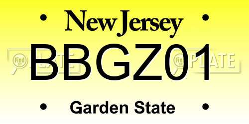 BBGZ01 New Jersey License Plate