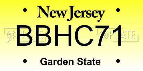 BBHC71 New Jersey License Plate