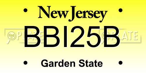 BBI25B New Jersey License Plate