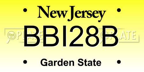 BBI28B New Jersey License Plate