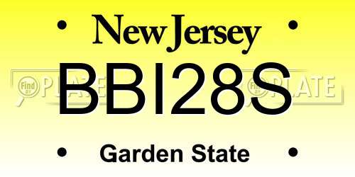 BBI28S New Jersey License Plate