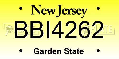 BBI4262 New Jersey License Plate