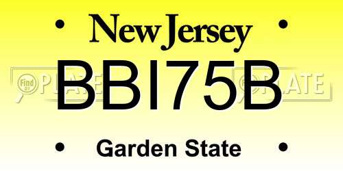 BBI75B New Jersey License Plate