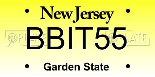 BBIT55 New Jersey License Plate