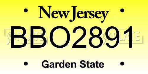 BBO2891 New Jersey License Plate