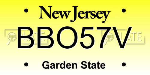BBO57V New Jersey License Plate