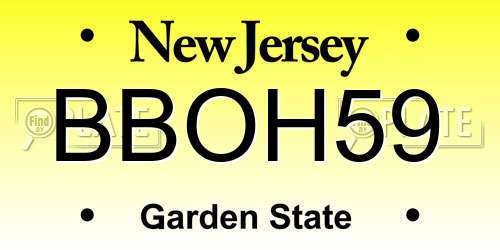 BBOH59 New Jersey License Plate