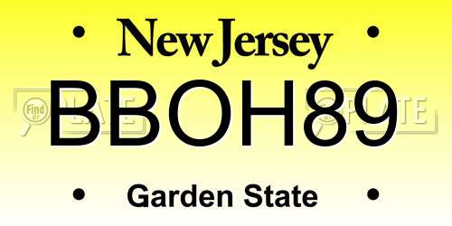 BBOH89 New Jersey License Plate