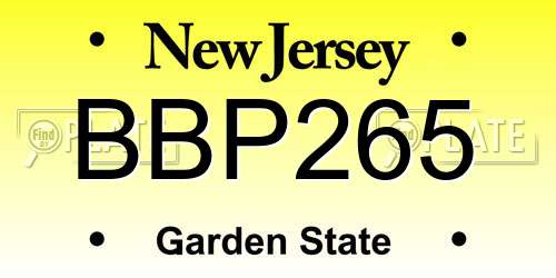 BBP265 New Jersey License Plate