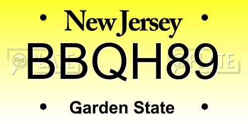 BBQH89 New Jersey License Plate