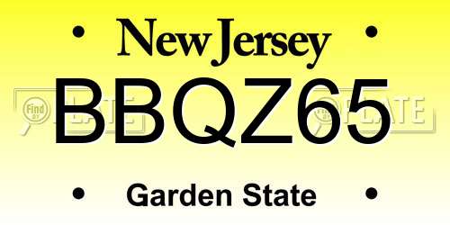 BBQZ65 New Jersey License Plate