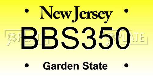 BBS350 New Jersey License Plate