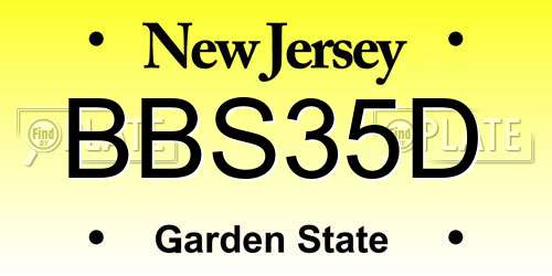 BBS35D New Jersey License Plate