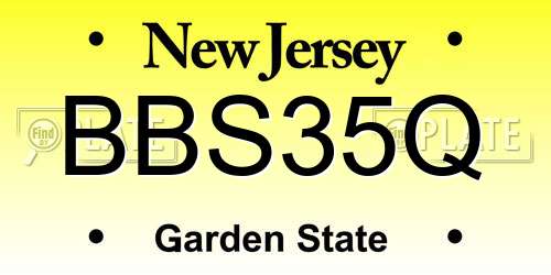BBS35Q New Jersey License Plate