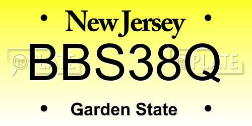 BBS38Q New Jersey License Plate