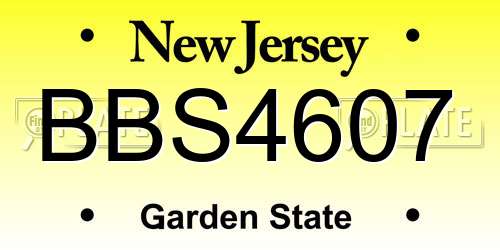 BBS4607 New Jersey License Plate