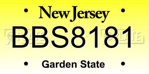 BBS8181 New Jersey License Plate