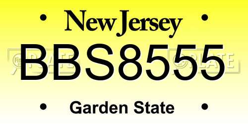 BBS8555 New Jersey License Plate