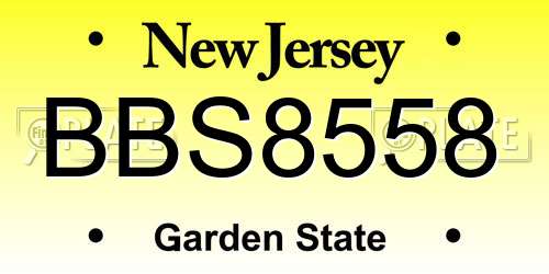 BBS8558 New Jersey License Plate