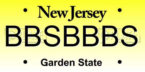 BBSBBBS New Jersey License Plate