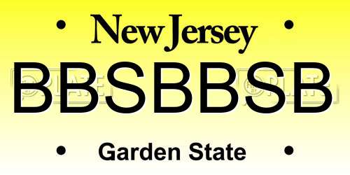 BBSBBSB New Jersey License Plate