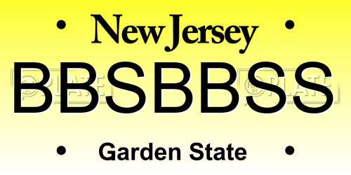 BBSBBSS New Jersey License Plate