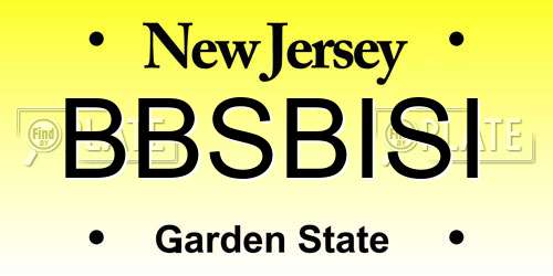 BBSBISI New Jersey License Plate