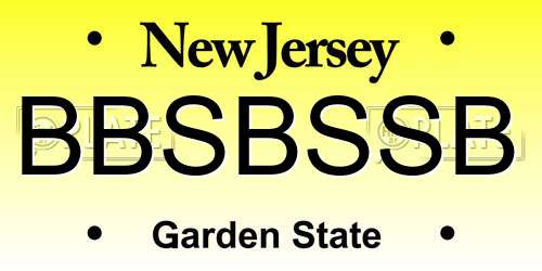 BBSBSSB New Jersey License Plate