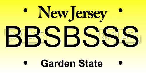 BBSBSSS New Jersey License Plate