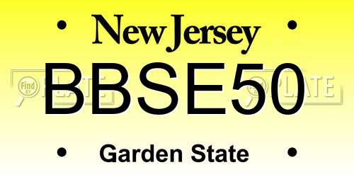 BBSE50 New Jersey License Plate