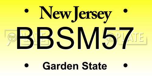 BBSM57 New Jersey License Plate