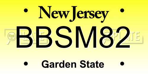 BBSM82 New Jersey License Plate