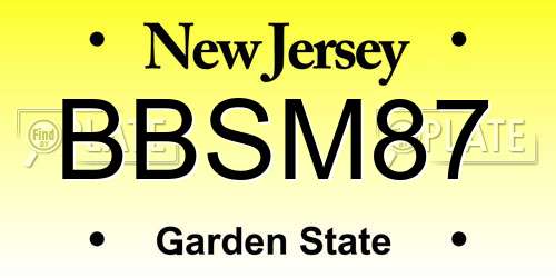 BBSM87 New Jersey License Plate