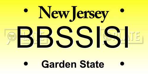 BBSSISI New Jersey License Plate
