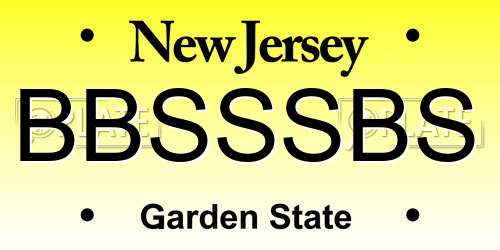 BBSSSBS New Jersey License Plate