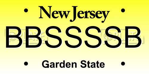 BBSSSSB New Jersey License Plate