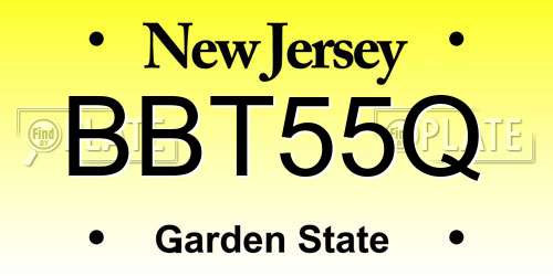 BBT55Q New Jersey License Plate