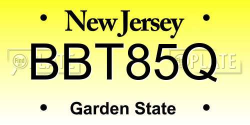 BBT85Q New Jersey License Plate