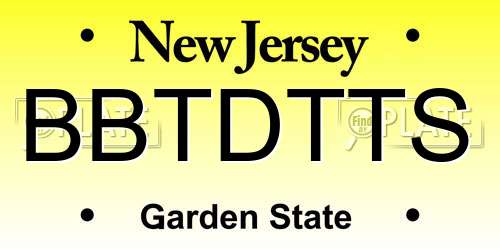 BBTDTTS New Jersey License Plate
