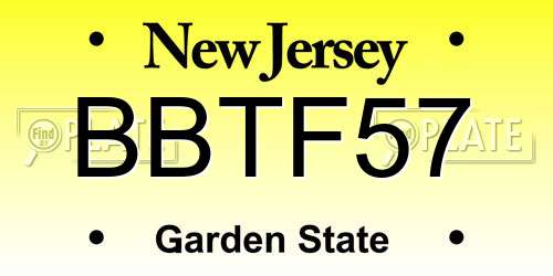 BBTF57 New Jersey License Plate