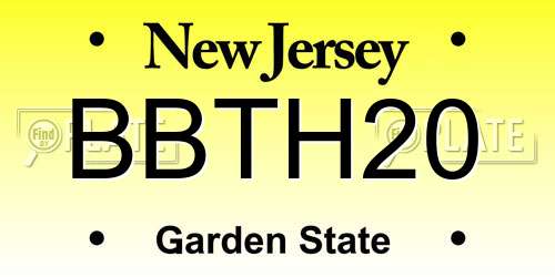 BBTH20 New Jersey License Plate
