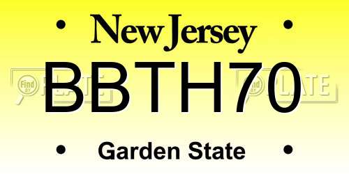BBTH70 New Jersey License Plate