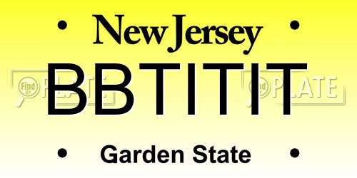 BBTITIT New Jersey License Plate